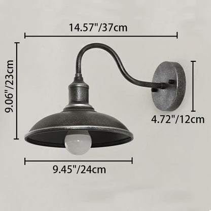 Round Shape Curved Rod Iron Shade 1-Light Wall Sconce Lamp