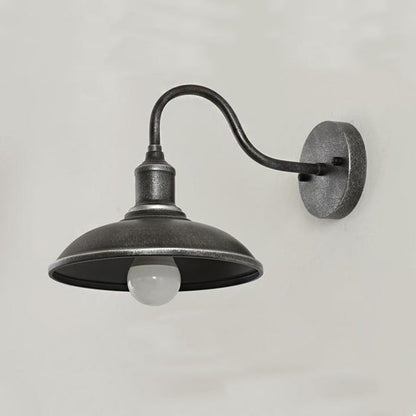 Round Shape Curved Rod Iron Shade 1-Light Wall Sconce Lamp