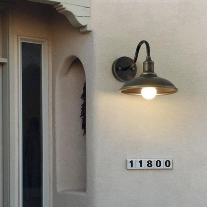 Round Shape Curved Rod Iron Shade 1-Light Wall Sconce Lamp