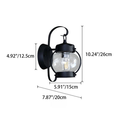 Round Aluminum Frame Glass Shade 1-Light Wall Sconce Lamp