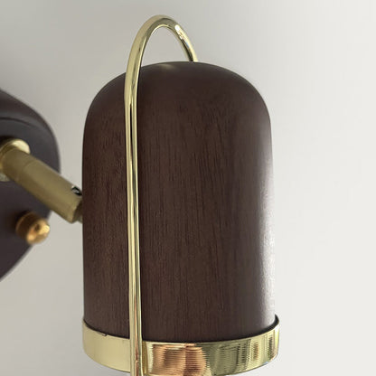 Cylinder Horn Shape Iron Wood 1-Light Wall Sconce Lamp
