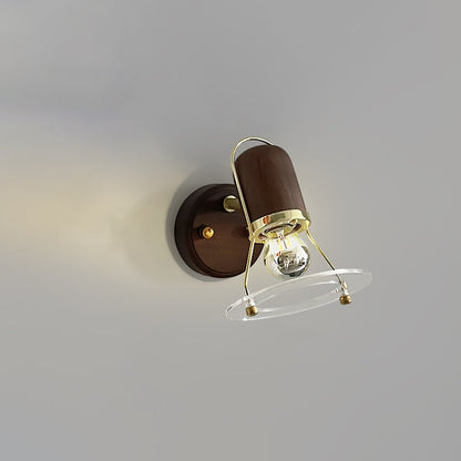 Cylinder Horn Shape Iron Wood 1-Light Wall Sconce Lamp