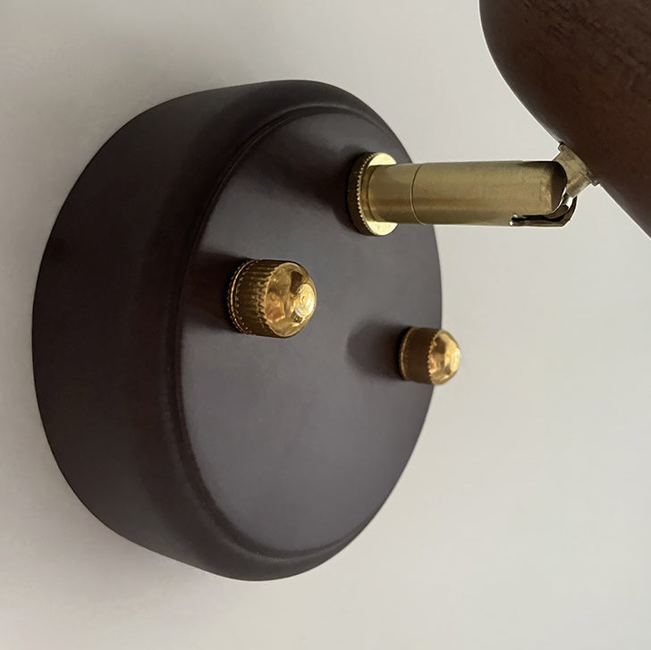 Cylinder Horn Shape Iron Wood 1-Light Wall Sconce Lamp