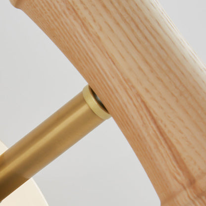 Cylinder Bamboo Shape Solid Wood 1-Light Wall Sconce Lamp