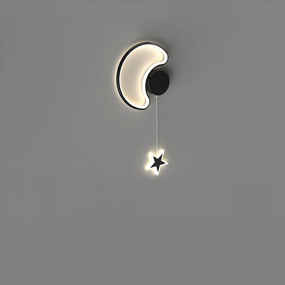 Deco Clouds Moon Iron Aluminum Acrylic LED Wall Sconce Lamp