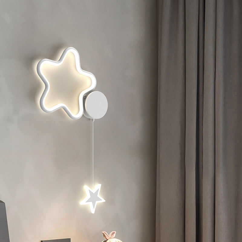 Deco Clouds Moon Iron Aluminum Acrylic LED Wall Sconce Lamp