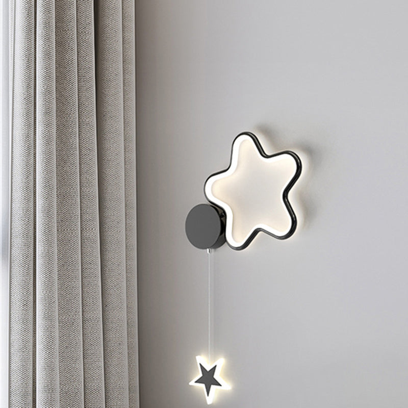 Deco Clouds Moon Iron Aluminum Acrylic LED Wall Sconce Lamp
