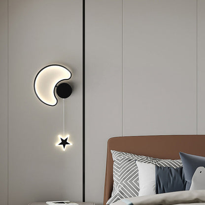 Deco Clouds Moon Iron Aluminum Acrylic LED Wall Sconce Lamp