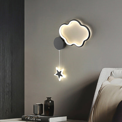 Deco Clouds Moon Iron Aluminum Acrylic LED Wall Sconce Lamp