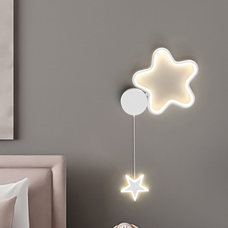 Deco Clouds Moon Iron Aluminum Acrylic LED Wall Sconce Lamp