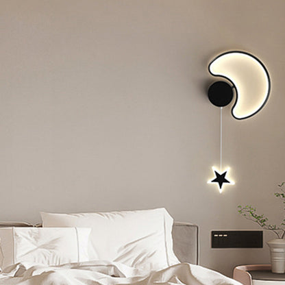 Deco Clouds Moon Iron Aluminum Acrylic LED Wall Sconce Lamp