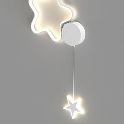 Deco Clouds Moon Iron Aluminum Acrylic LED Wall Sconce Lamp