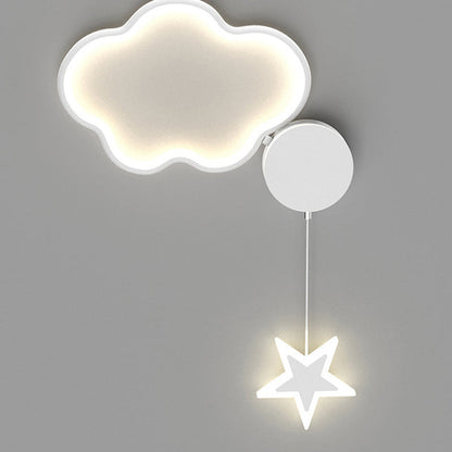 Deco Clouds Moon Iron Aluminum Acrylic LED Wall Sconce Lamp
