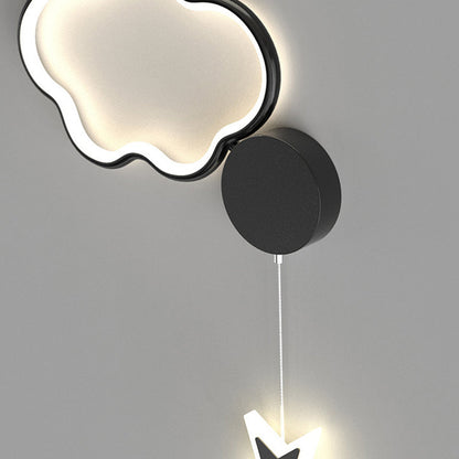 Deco Clouds Moon Iron Aluminum Acrylic LED Wall Sconce Lamp