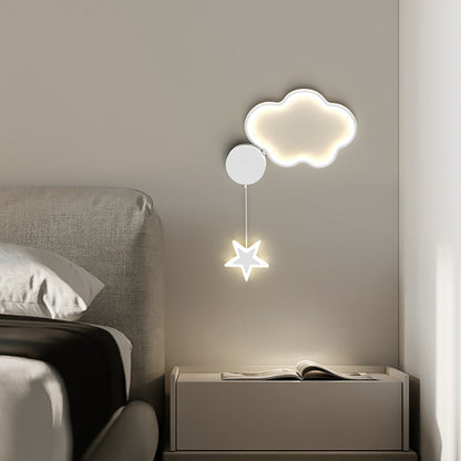 Deco Clouds Moon Iron Aluminum Acrylic LED Wall Sconce Lamp