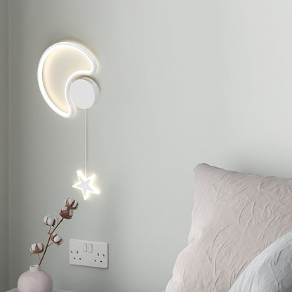Deco Clouds Moon Iron Aluminum Acrylic LED Wall Sconce Lamp