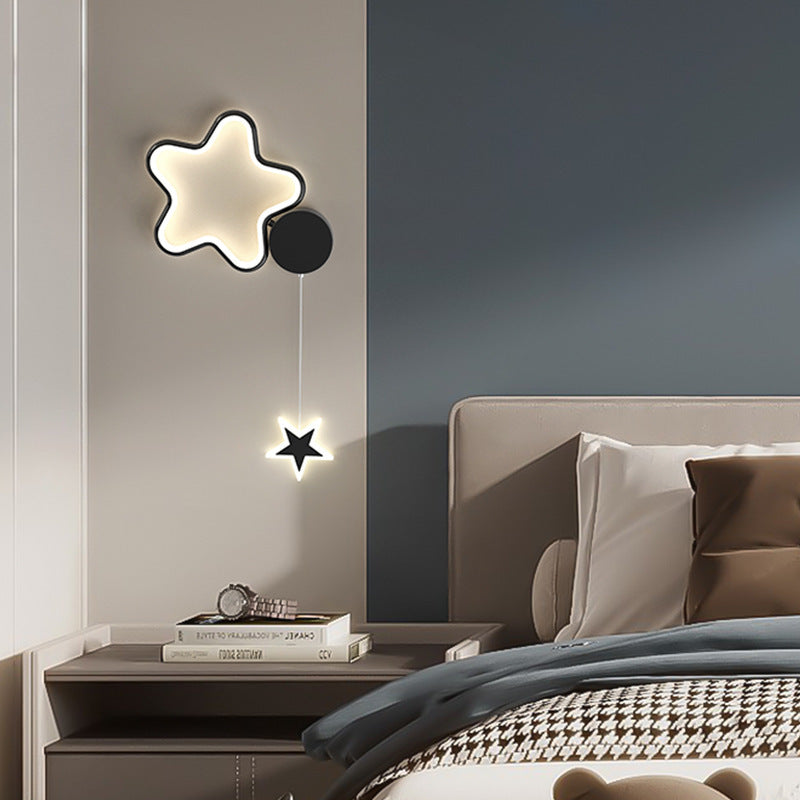 Deco Clouds Moon Iron Aluminum Acrylic LED Wall Sconce Lamp