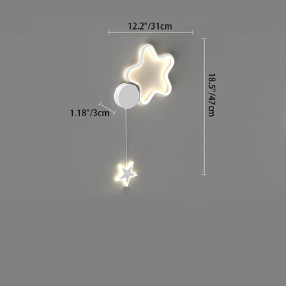Deco Clouds Moon Iron Aluminum Acrylic LED Wall Sconce Lamp