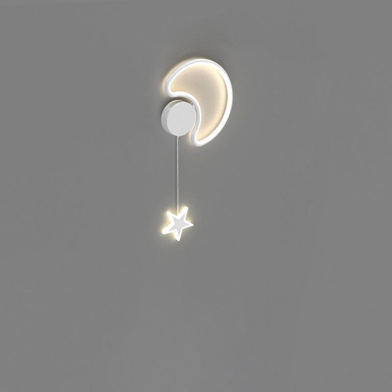 Deco Clouds Moon Iron Aluminum Acrylic LED Wall Sconce Lamp