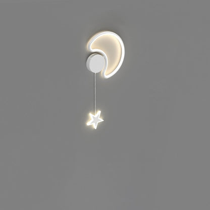 Deco Clouds Moon Iron Aluminum Acrylic LED Wall Sconce Lamp