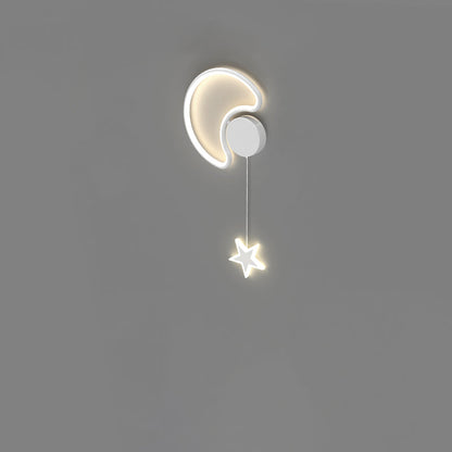 Deco Clouds Moon Iron Aluminum Acrylic LED Wall Sconce Lamp