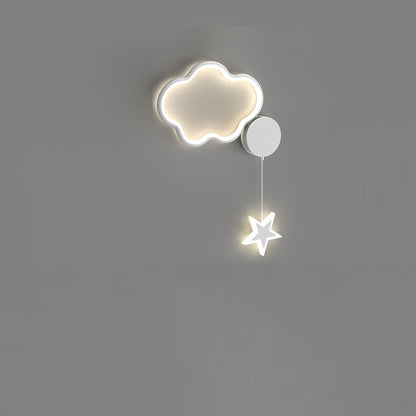 Deco Clouds Moon Iron Aluminum Acrylic LED Wall Sconce Lamp