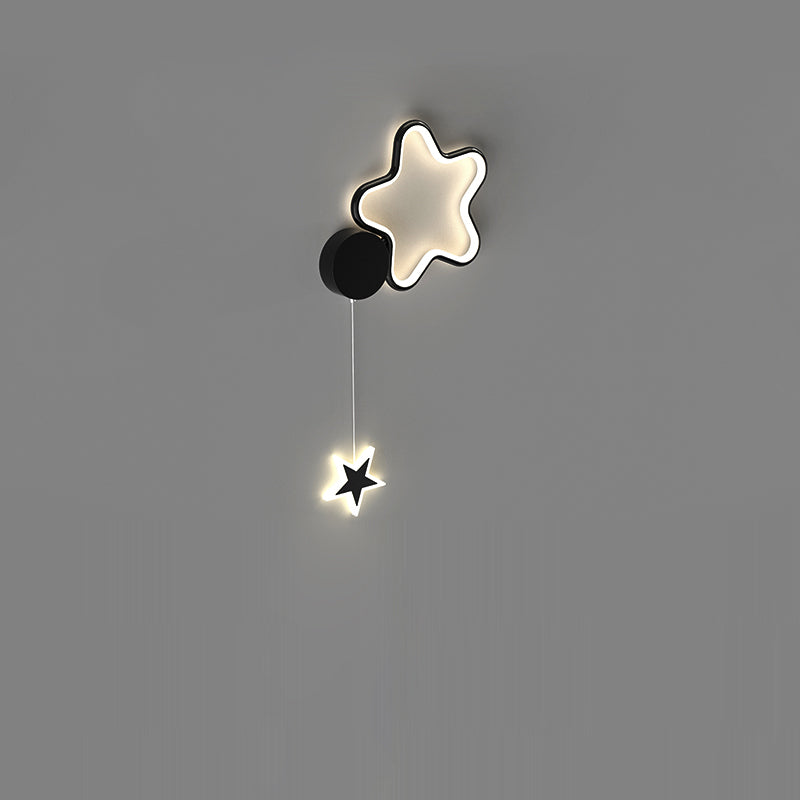 Deco Clouds Moon Iron Aluminum Acrylic LED Wall Sconce Lamp