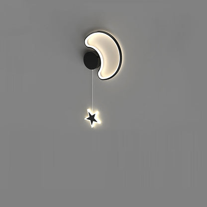 Deco Clouds Moon Iron Aluminum Acrylic LED Wall Sconce Lamp