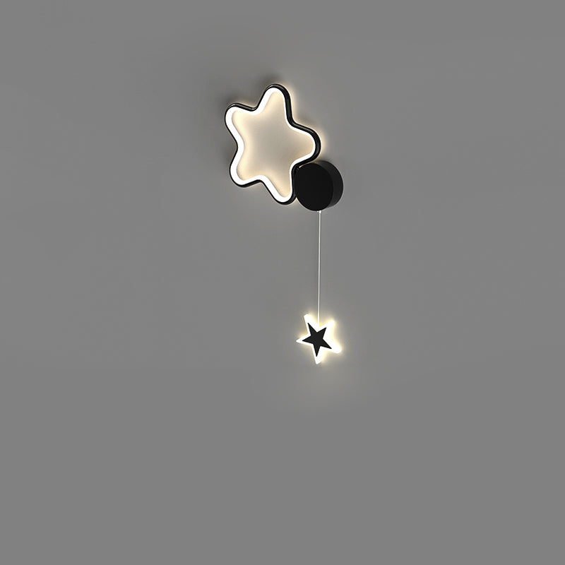 Deco Clouds Moon Iron Aluminum Acrylic LED Wall Sconce Lamp
