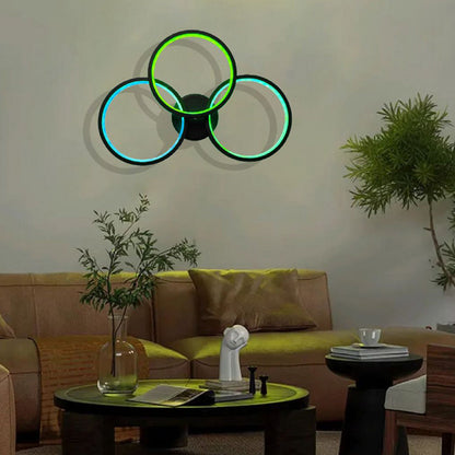 Modern Art Deco Triple Circle PC Shade LED Wall Sconce Lamp