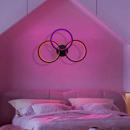 Modern Art Deco Triple Circle PC Shade LED Wall Sconce Lamp