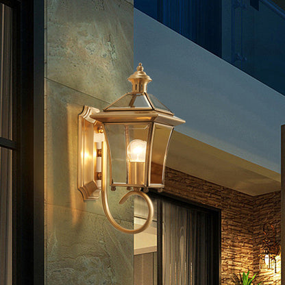 Quadrangle Frame Glass Shade 1-Light Wall Sconce Lamp