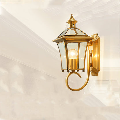 Quadrangle Frame Glass Shade 1-Light Wall Sconce Lamp