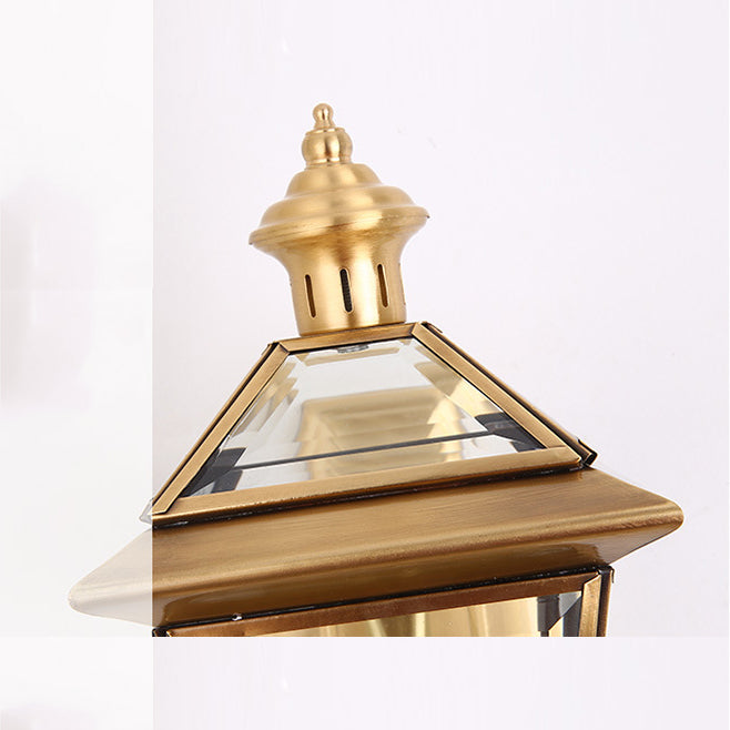 Quadrangle Frame Glass Shade 1-Light Wall Sconce Lamp