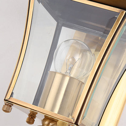 Quadrangle Frame Glass Shade 1-Light Wall Sconce Lamp