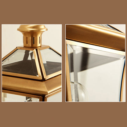 Quadrangle Frame Glass Shade 1-Light Wall Sconce Lamp