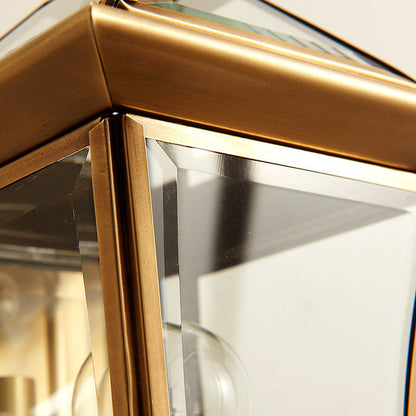 Quadrangle Frame Glass Shade 1-Light Wall Sconce Lamp