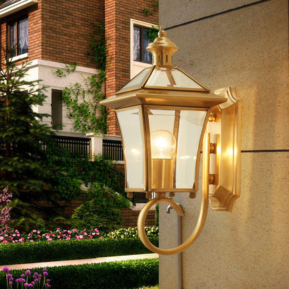 Quadrangle Frame Glass Shade 1-Light Wall Sconce Lamp