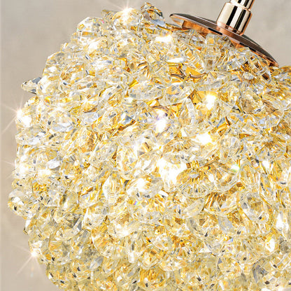 Luxury Crystal Orb Hardware Frame 1-Light Wall Sconce Lamp