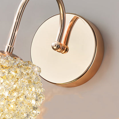 Luxury Crystal Orb Hardware Frame 1-Light Wall Sconce Lamp