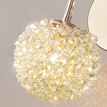 Luxury Crystal Orb Hardware Frame 1-Light Wall Sconce Lamp