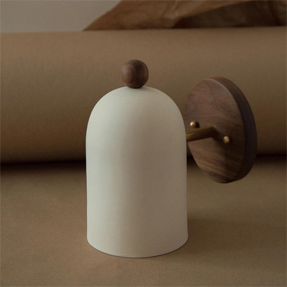 Japanese Rotatable Cylinder Wood 1-Light Wall Sconce Lamp