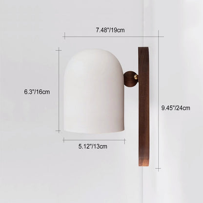 Japanese Rotatable Cylinder Wood 1-Light Wall Sconce Lamp