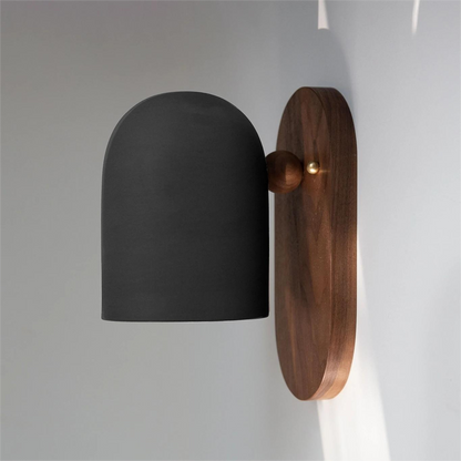Japanese Rotatable Cylinder Wood 1-Light Wall Sconce Lamp