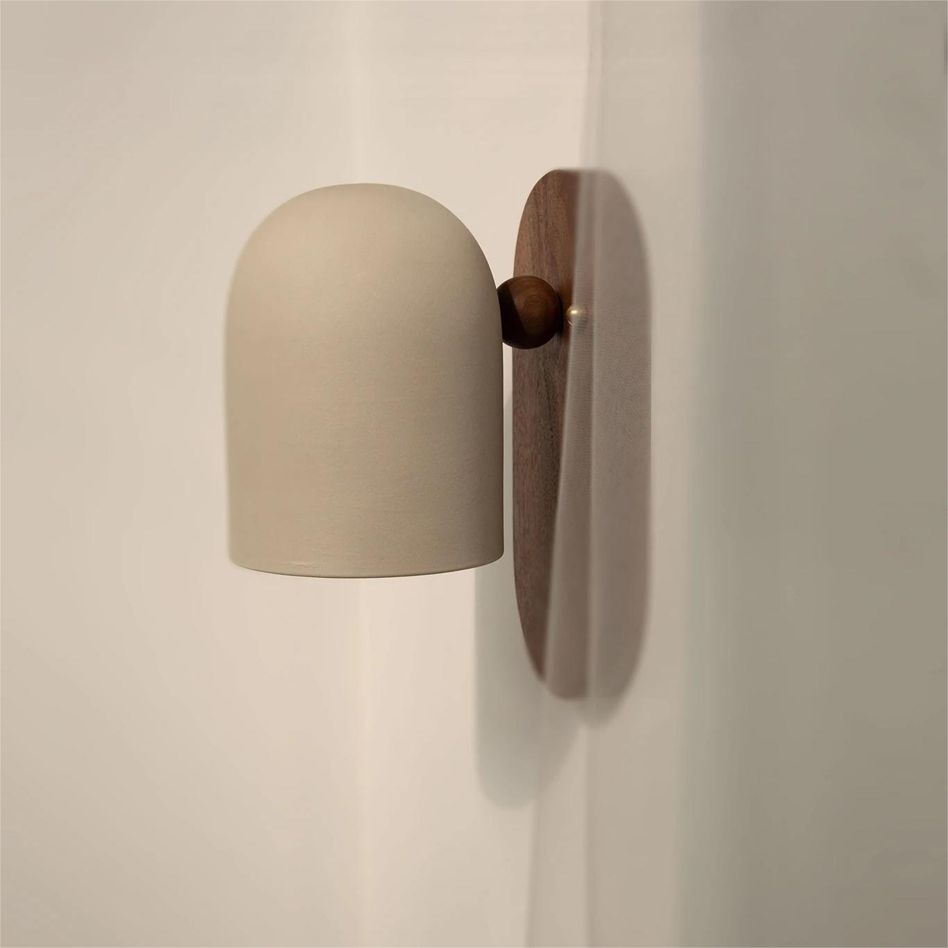 Japanese Rotatable Cylinder Wood 1-Light Wall Sconce Lamp