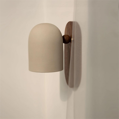 Japanese Rotatable Cylinder Wood 1-Light Wall Sconce Lamp