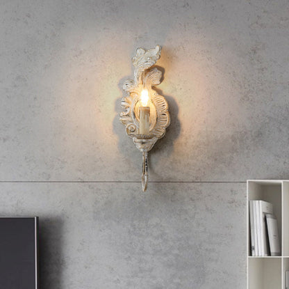 Leaf Candelabra Iron Solid Wood 1-Light Wall Sconce Lamp