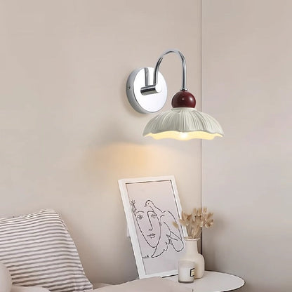 Round Resin Shade Hardware Base 1-Light Wall Sconce Lamp