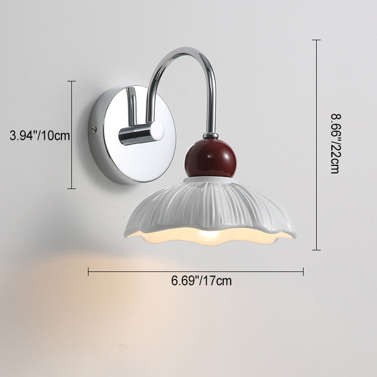 Round Resin Shade Hardware Base 1-Light Wall Sconce Lamp
