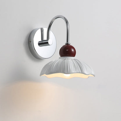 Round Resin Shade Hardware Base 1-Light Wall Sconce Lamp